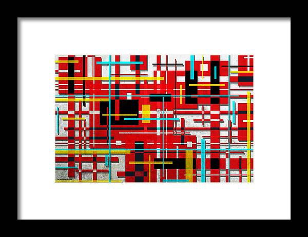 Geometric Abstract Framed Print featuring the digital art Intersection by Shawna Rowe