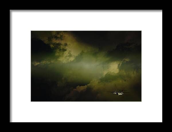 Bombardier Dash 8 Framed Print featuring the photograph Into the Clouds by Paul Job