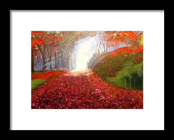 Autumn Framed Print featuring the painting Into the Light by Belinda Low