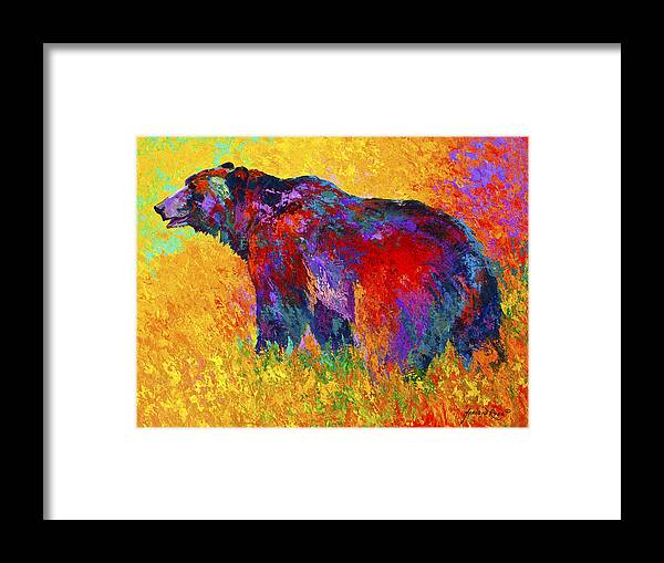 Bear Framed Print featuring the painting Into The Wind by Marion Rose