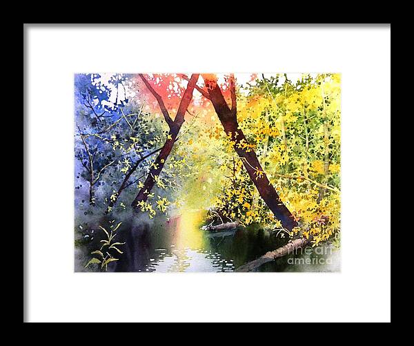 Woods Framed Print featuring the painting Into the woods by Celine K Yong