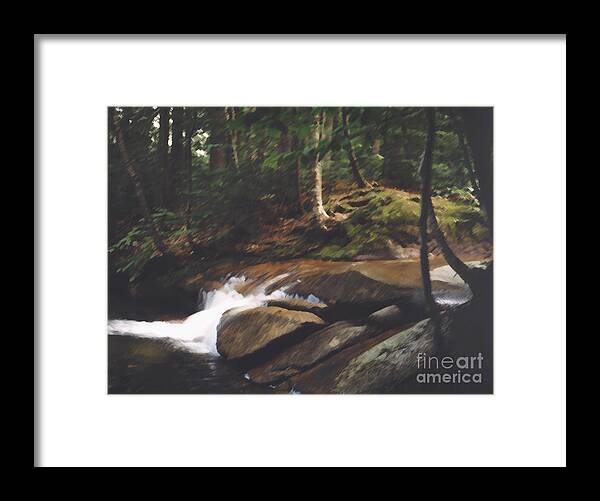 Landscape Framed Print featuring the digital art Into the Woods by Jack Ader