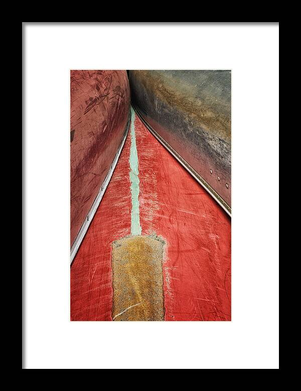 Thompson Park Framed Print featuring the photograph Inverted-Stacked Canoes by Gary Slawsky
