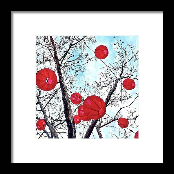 Redthursday_circles Framed Print featuring the photograph Look Up by Julie Gebhardt