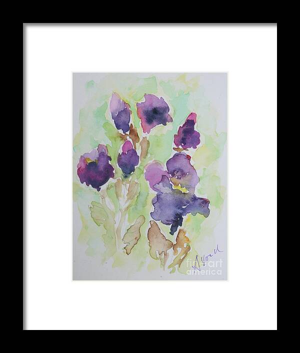 Watercolour Framed Print featuring the painting Irises by Almo M