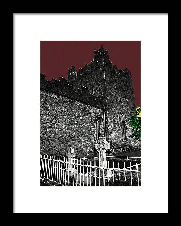 Irland Cemetery Black And White Mixed Framed Print featuring the photograph Irish cemetery by Will Burlingham