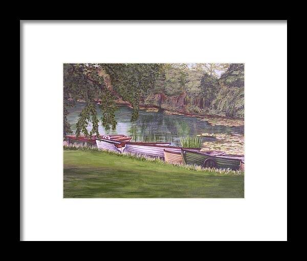 Acrylic Framed Print featuring the painting Irish Fishing Boats by Cathy McGregor
