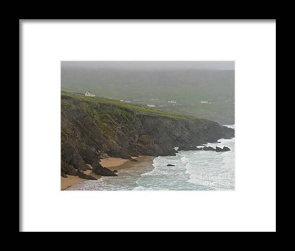 Oceanfront Ireland Coastline Framed Print featuring the photograph Irish Mist by Suzanne Oesterling