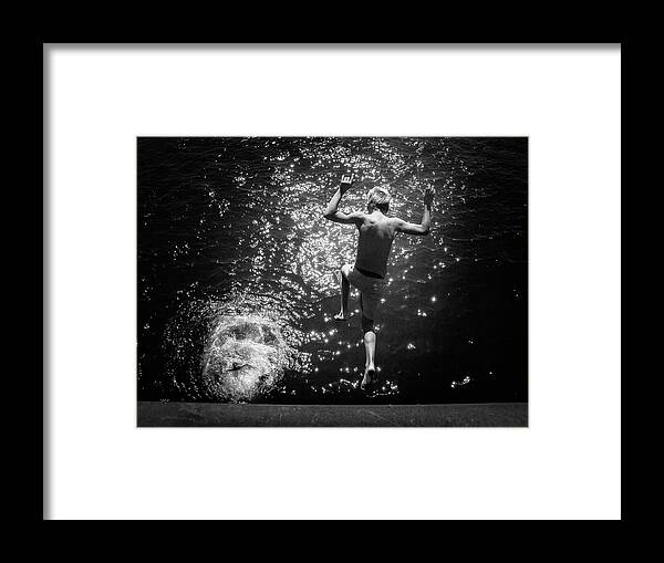 Jump Framed Print featuring the photograph Irreversible by Laura Mexia