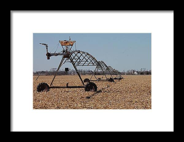 Center Pivot Irrigation Framed Print featuring the photograph Irrigation Convergence by Wayne Williams