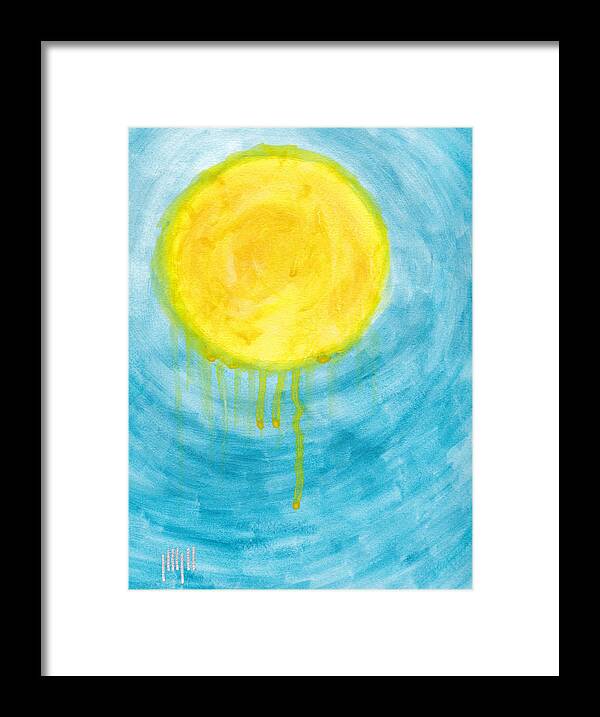 Sun Framed Print featuring the painting Is The Sun Melting by Eric Forster