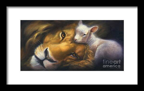 Lion And Lamb Framed Print featuring the painting Isaiah by Charice Cooper