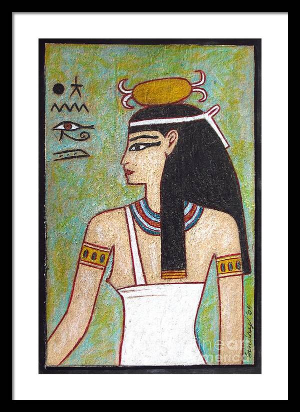Egyptian Art Framed Print featuring the drawing Isis by Joseph Sonday