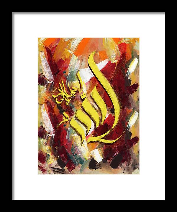 Caligraphy Framed Print featuring the painting Islamic calligraphy 026 by Catf