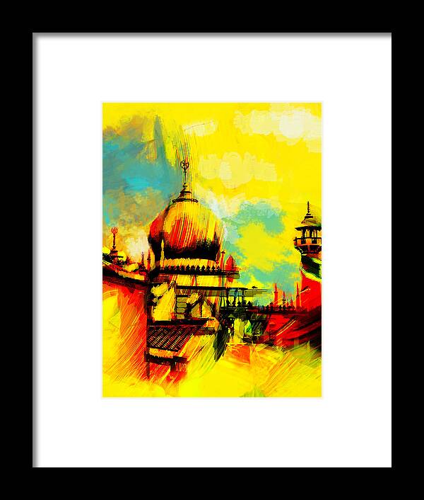 Caligraphy Framed Print featuring the painting Islamic Painting 001 by Catf