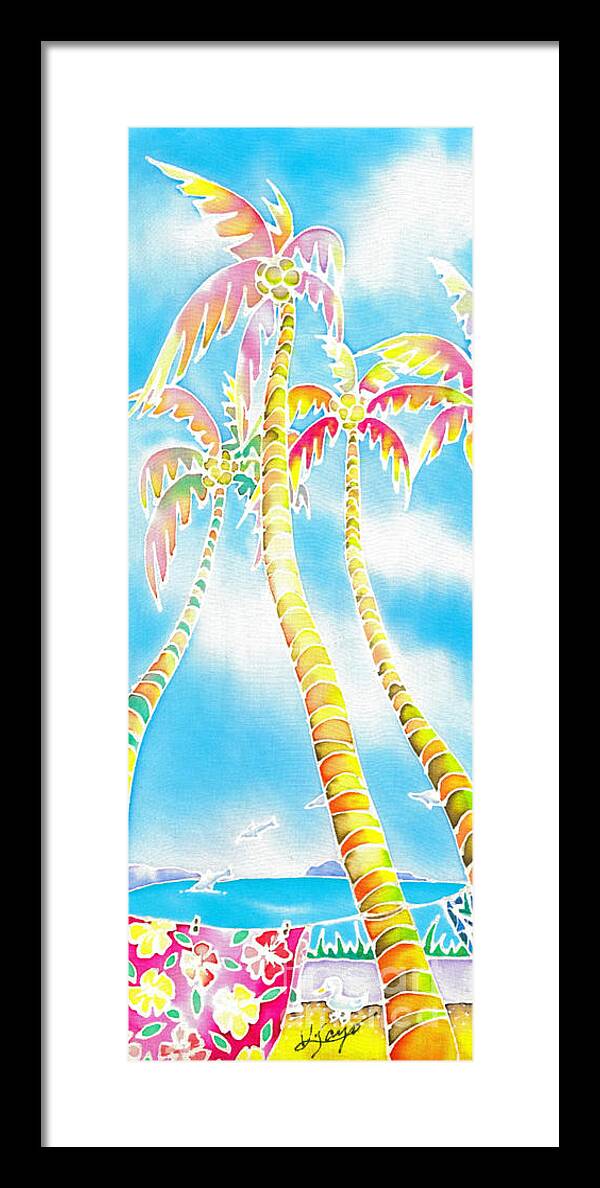 Tahiti Framed Print featuring the painting Island breeze by Hisayo OHTA