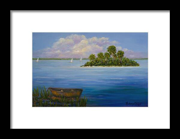 Small Hare Island In Winyah Bay Framed Print featuring the painting Island in the Bay by Audrey McLeod