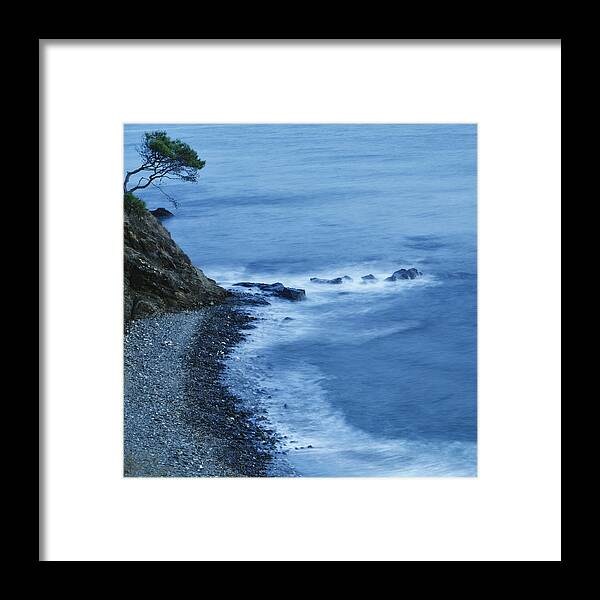 Blur Framed Print featuring the photograph Isolated Tree On A Cliff Overlooking A by Ken Welsh
