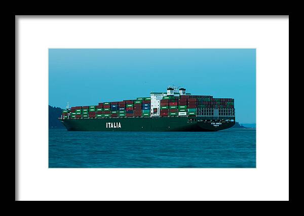 Yukon Harbor Framed Print featuring the photograph Ital Unica at Anchor by E Faithe Lester