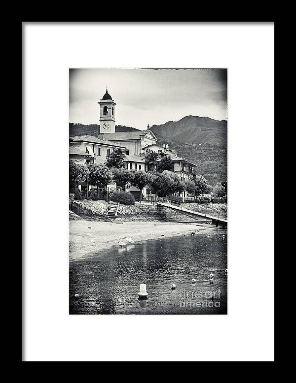 Italy Framed Print featuring the photograph Italian church on Lake Maggiore by Silvia Ganora