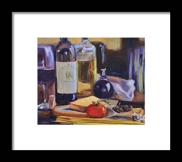 Italy Framed Print featuring the painting Italian Kitchen by Donna Tuten