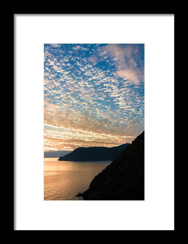 Cinque Terre Framed Print featuring the photograph Italian Riviera Sunset - II by Carl Amoth