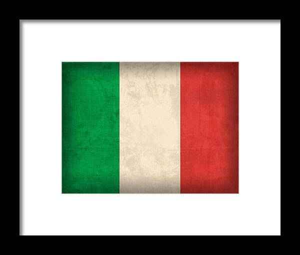 Italy Flag Vintage Distressed Finish Rome Italian Europe Venice Framed Print featuring the mixed media Italy Flag Vintage Distressed Finish by Design Turnpike
