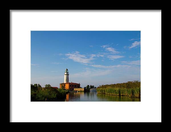 Tranquility Framed Print featuring the photograph Italy, Goro, Po Delta, Lighthouse Of by Aldo Pavan