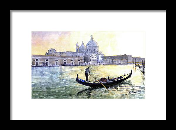 Watercolor Framed Print featuring the painting Italy Venice Morning by Yuriy Shevchuk