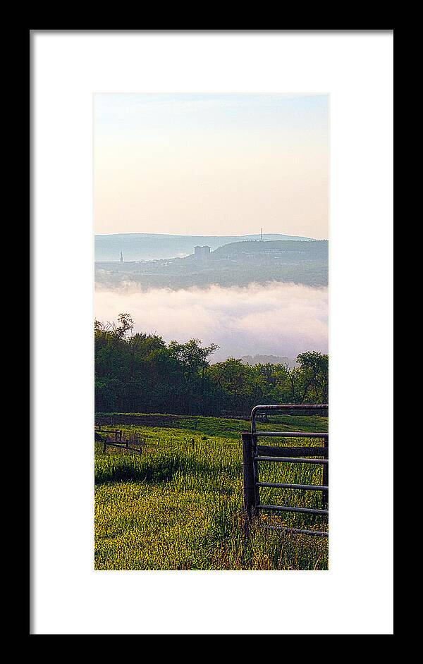 Fog Framed Print featuring the photograph Ithaca College Across the Valley by Monroe Payne
