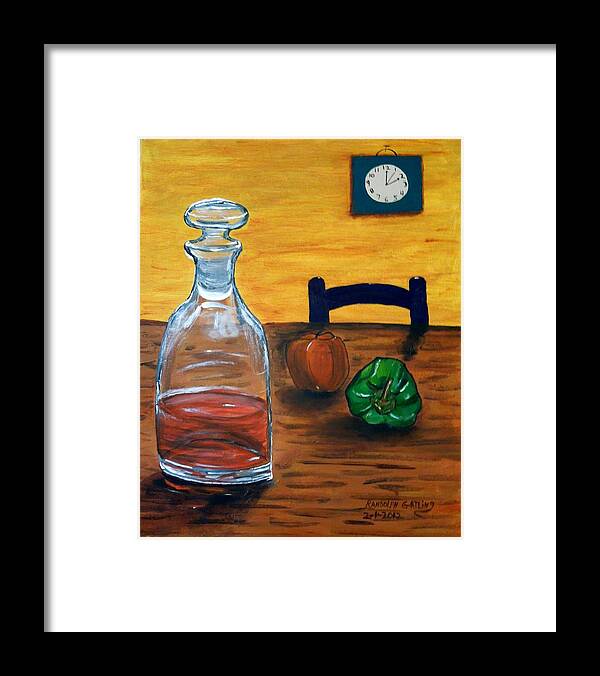 Peper Framed Print featuring the painting It's 2 Oclock somewhere by Randolph Gatling