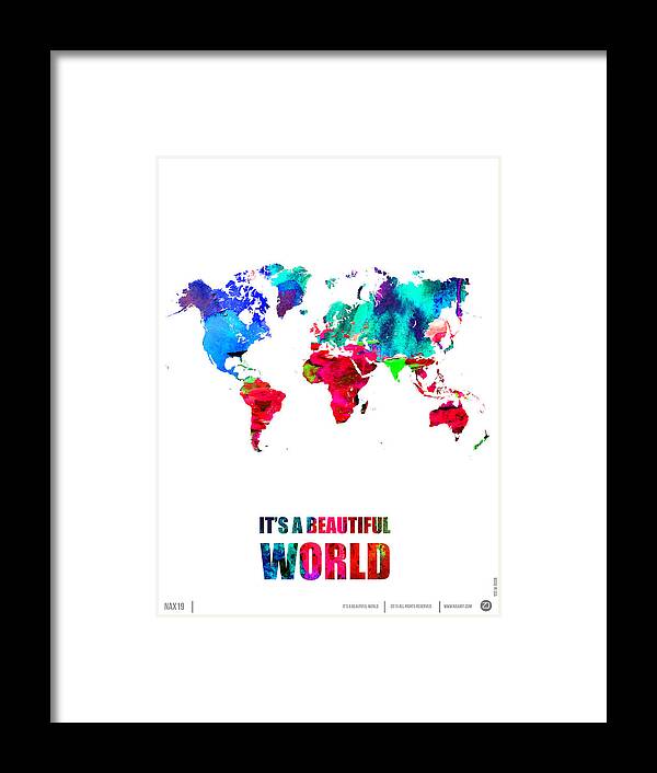  Framed Print featuring the digital art It's a Beautifull World Poster by Naxart Studio