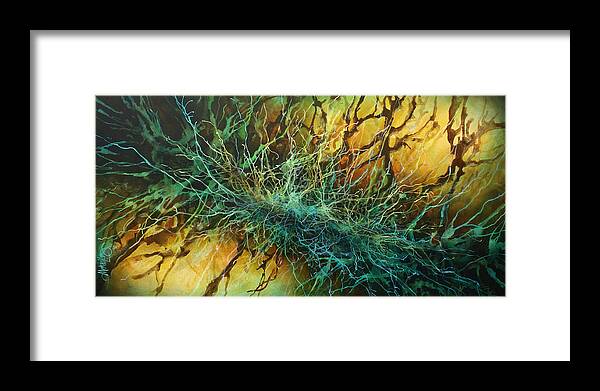 Abstract Framed Print featuring the painting 'its Complicated' by Michael Lang