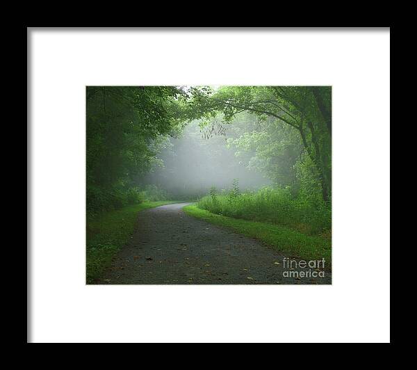 Green Framed Print featuring the photograph Mystery Walk by Douglas Stucky