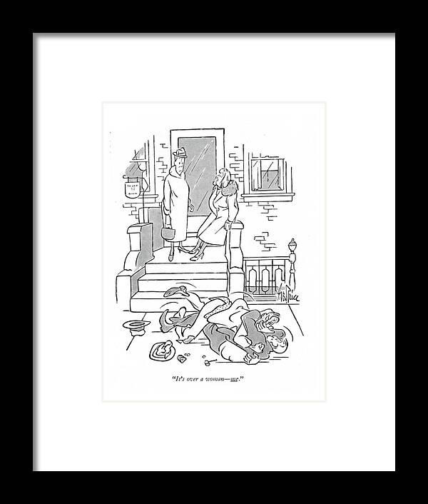 111028 Gpr George Framed Print featuring the drawing It's Over A Woman by George Price