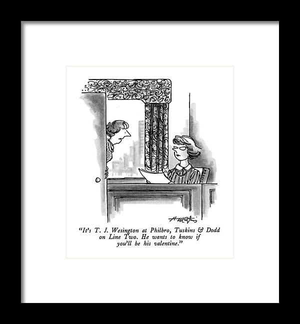 It's T. J. Wesington At Philbro Framed Print featuring the drawing It's T. J. Wesington At Philbro by Henry Martin