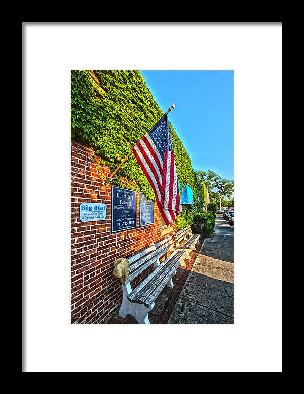 Ivy Framed Print featuring the photograph Ivy Brick Wall - Sag Harbor NY by Robert Seifert