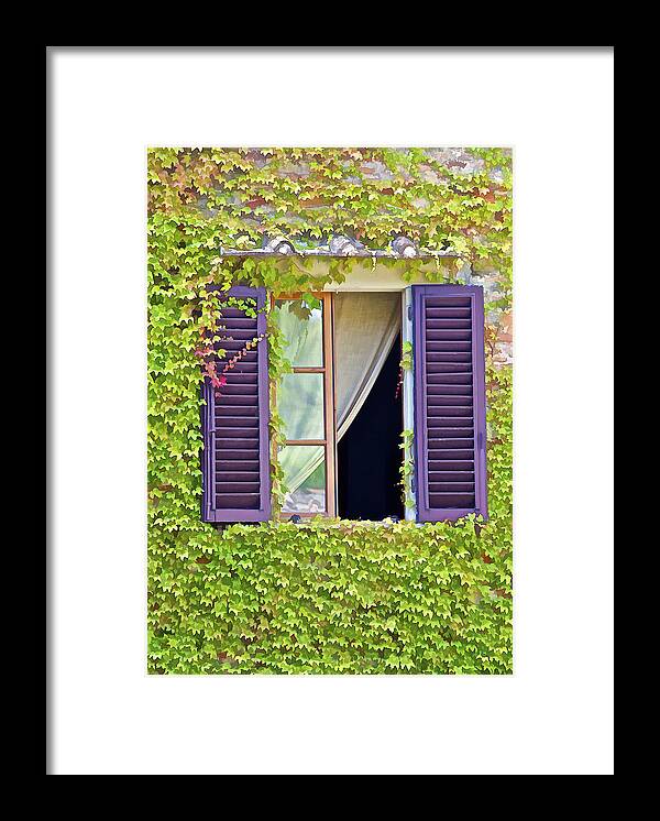 Art Framed Print featuring the photograph Ivy Covered Window of Tuscany by David Letts