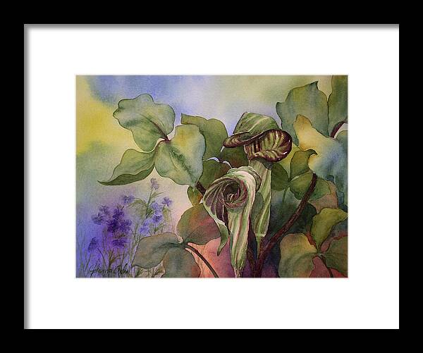 Watercolor;painting;art;fine Art;jack In The Pulpit Framed Print featuring the painting Jack in the Pulpit by Johanna Axelrod