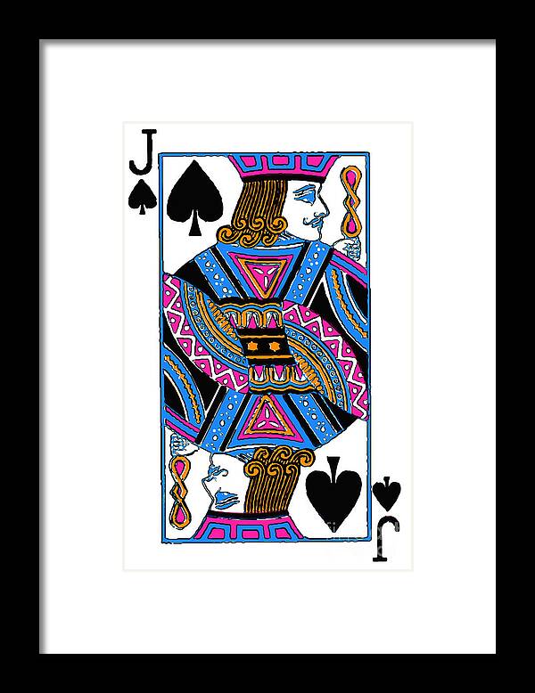 Card Framed Print featuring the photograph Jack of Spades - v3 by Wingsdomain Art and Photography