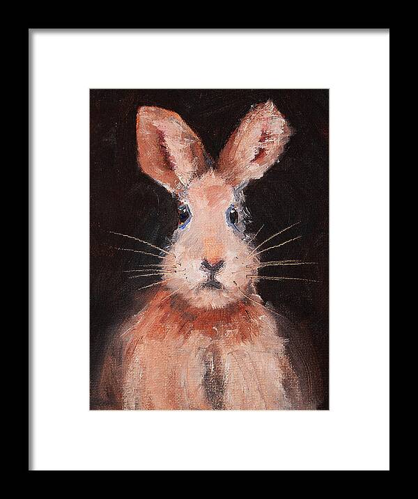 Rabbit Framed Print featuring the painting Jack Rabbit by Nancy Merkle