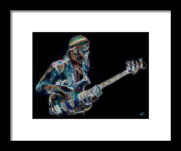 Jaco Pastorius Framed Print featuring the digital art Jaco by Kenneth Armand Johnson