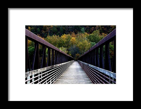 Steel Framed Print featuring the photograph James River Footbridge by Cathy Shiflett