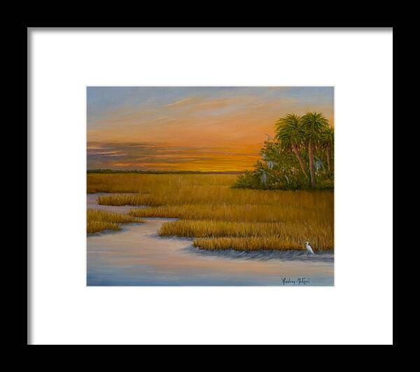 Coastal South Carolina Marsh Framed Print featuring the painting January Afternoon by Audrey McLeod
