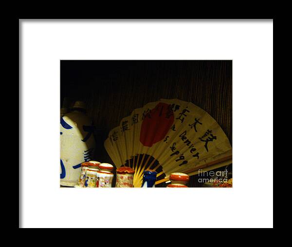 Fan Framed Print featuring the photograph Japanese Fan Says Denver Sep 1999 by Feile Case