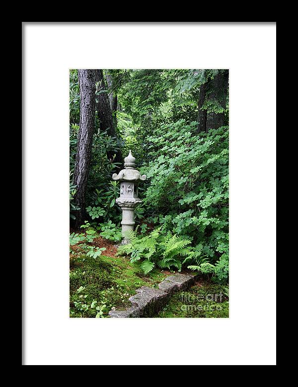 Japanese Garden Framed Print featuring the photograph Japanese Garden Lantern by Christiane Schulze Art And Photography