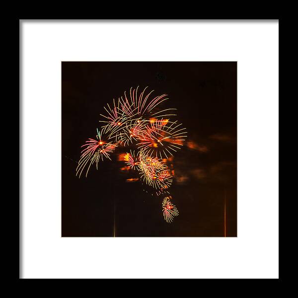 Boston Framed Print featuring the photograph Japanese Parasols in Fireworks by Sylvia J Zarco