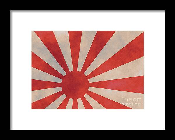 Japanese Framed Print featuring the digital art Japanese Rising Sun by Amanda Mohler