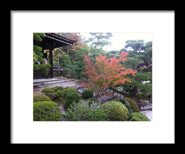 Japanese Temple Framed Print featuring the photograph Japanese Temple Peace by Angela Bushman