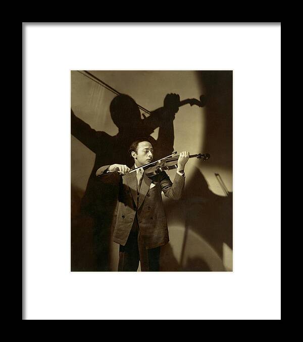 Entertainment Framed Print featuring the photograph Jascha Heifetz Playing His Violin by Edward Steichen